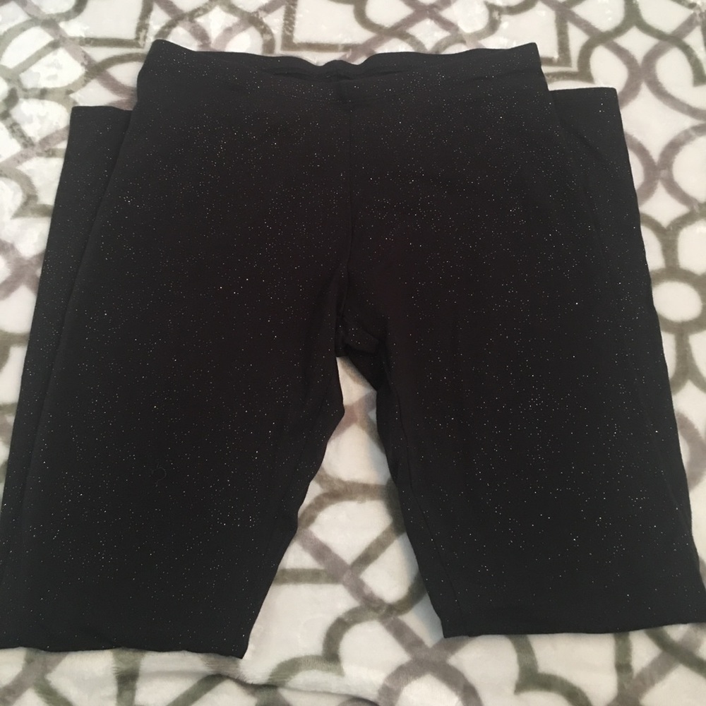 Girls sparkly black leggings
